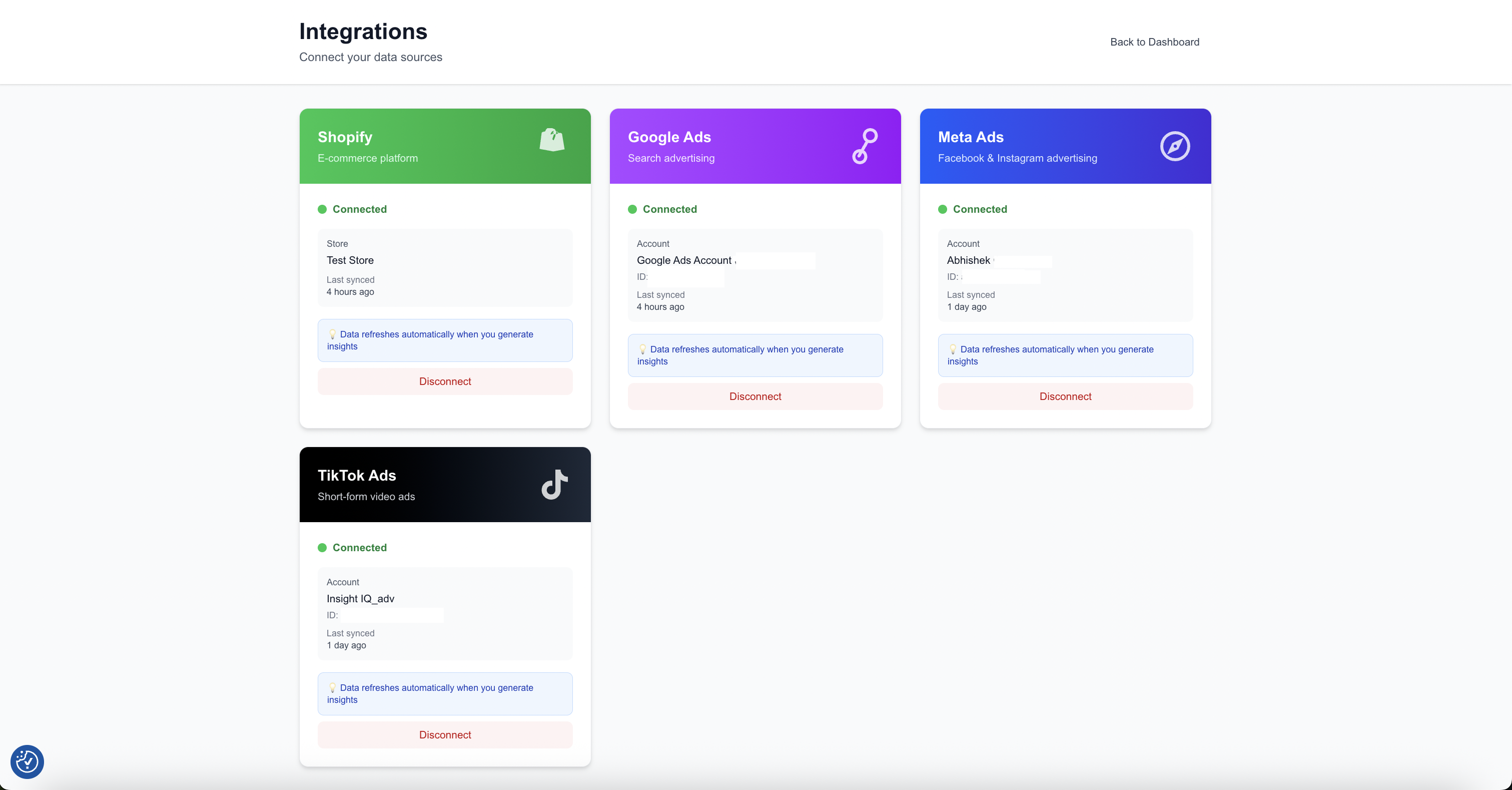 All integrations connected